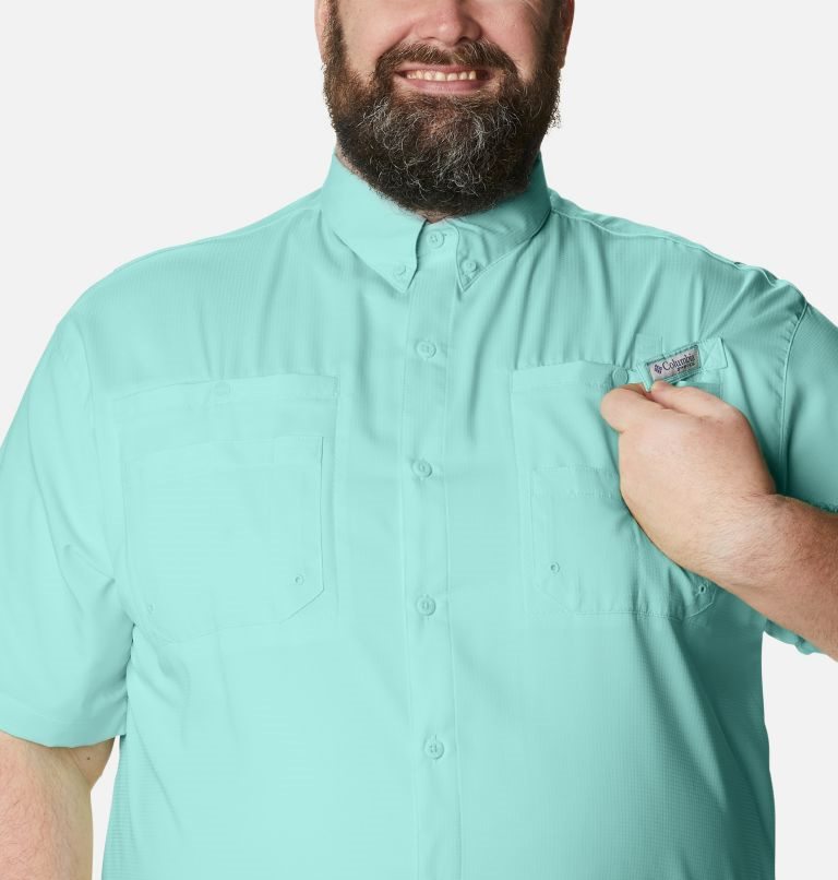 Men's Columbia PFG Tamiami II Short Sleeve Shirts Turquoise | Plus Size CA-TAL16